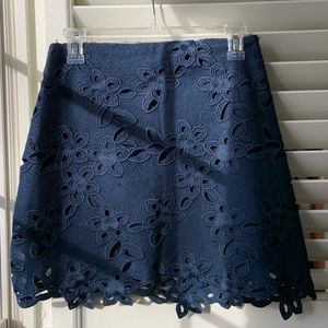 Abercrombie & Fitch navy floral lace miniskirt